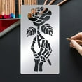 thumbnail image 7 of Stainless Steel Flower Stencil Templates Reusable Rose and Skull Hand Painting Template Journal Tool for Wood Burning Pyrography Engraving DIY Craft 4x7 inch 1pc, 7 of 7
