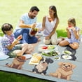 thumbnail image 4 of Dogs Beach Blanket Outdoor Picnic Blanket 78"x 78" Waterproof Foldable for Beach Camping Travel Hiking Grass Lawn Park, 4 of 5