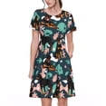 thumbnail image 1 of Bixox Robe d'Été à Manches Courtes pour Femmes Robe Ample Longueur Genou avec Poches-Rottweiler, 1 of 7