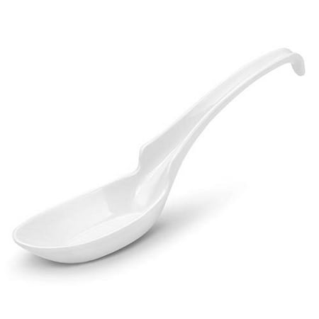 

Hiware 12-piece Asian Soup Spoons Rice Spoons Chinese Won Ton Soup Spoon - Notch and Hook Style White