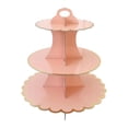 thumbnail image 2 of CaiTeLin Multicolor 3-Tier Cardboard Cupcake Stand, Gold Rim Dessert Tower with Decorative Design, Birthday Shower Party Decor for Home, Kitchen, Table, Countertop, Wedding, Holiday, Gift, 2 of 6