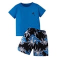thumbnail image 2 of ATOGUTA Cute Summer Clothes for Teens Short Sleeve Crew Neck T shirts and Shorts Set Size 3T-12 Kids Fashion Clothing Sets Blue, 2 of 8
