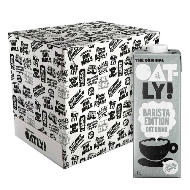 Oatly- Leche de avena Barista Edition: sin gluten, sin lácteos, sin OGM, vegana, 32 oz (paquete de 6)