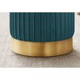 thumbnail image 2 of Monarch Specialties Ottoman, Pouf, Repose Pieds, Tabouret, 14" Rond, Velours, Base De Métal, Vert, Or, Contemporain, Moderne, 2 of 4