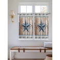 thumbnail image 2 of Texas Star Rustic 2 Panel Kitchen Curtains for Windows, Country Blue Berry Brown Wooden Plank Bathroom Privacy Curtain, Home Décor Window Treatment for Bedroom/Living Room 55"x45", 2 of 6