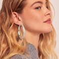 thumbnail image 4 of VEEDOFA Silver Plated CZ Hoop Earrings for Women, Lightweight Hoops, Gift for Women, 4 of 9