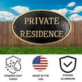 thumbnail image 6 of 10" x 18" Large Oval Private Residence Statement Plaque Sign with Lawn Stakes - Black/Gold, 6 of 6