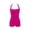 Hot Pink, variant on Women One Piece Swimsuit Swim Rompers Halter Neck Tie Back Lace up Backless Solid Color Tummy Control Bathing Suit for Beach Blue