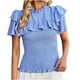 thumbnail image 1 of Elegante blusa informal de manga corta con cuello redondo para primavera y verano para mujer OAVQHLG3B Store lin121212, 1 of 5