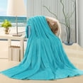 thumbnail image 2 of Howarmer Azure Fuzzy Bed Blanket, King Size Soft Flannel Fleece Blankets, All Season Lightweight Warm Bed Throws, 90 x 108 Inch, 2 of 7
