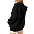 thumbnail image 3 of ZhiZhuang Hoodies for Women,Women's Pullover Sweatshirt Casual Comfortable Solid Long Sleeve Half Zipper Pocket Hooded Blouse Top, 3 of 5