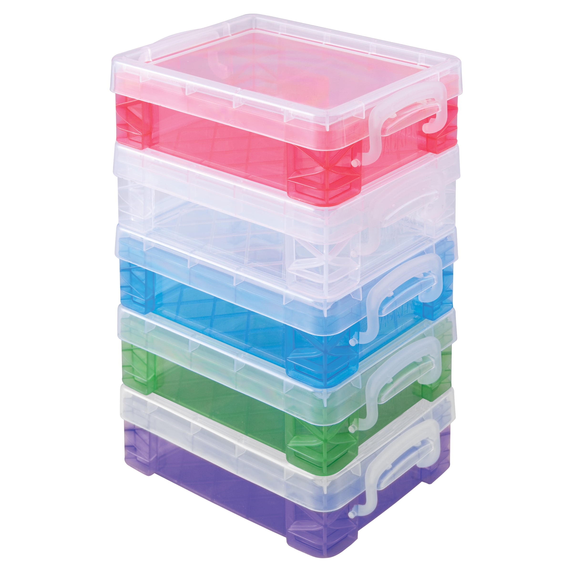 Advantus 40311 4 3/4 x 3 1/2 x 1 5/8 Clear Plastic Super Stacker Crayon  Box