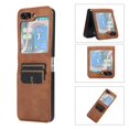 thumbnail image 1 of SaniMore Compatible with Samsung Galaxy Z Flip 5 Case 6.7-inch, Luxury PU Leather Wallet Protective Cover with Card Slots Slim Pocket Folding Cover for Galaxy Z Flip 5 5G, Brown, 1 of 6