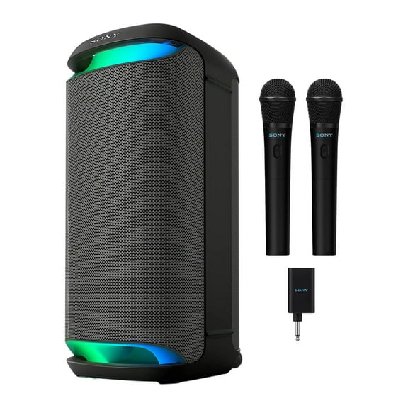 Sony SRS-XV800 Wireless Bluetooth Party Speaker with ULT Mic Wireless Karaoke Microphones Bundle – Black