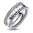 thumbnail image 2 of Anillo Pandora Con Pavé Abalorios Con Logotipo De Signature 192312C01 | Talle 50 | Joyería De Lujo Para Mujer | Ideal Para Regalo Elegante | Compatible Con Charms Pandora, 2 of 5