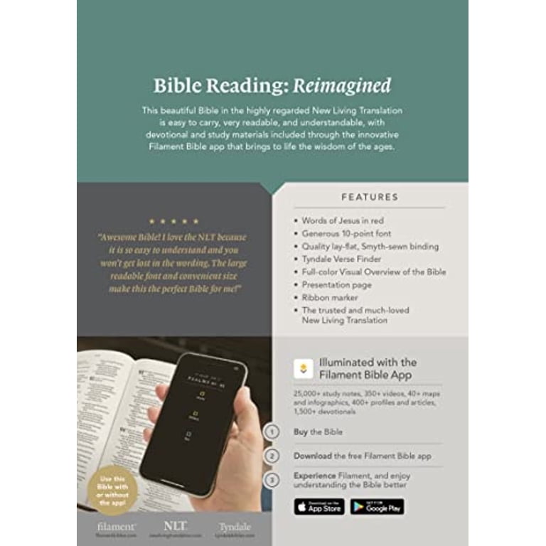 Tyndale House Publishers NLT Compact Giant Print Bible, Red Letter