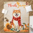 thumbnail image 4 of Happy Thanksgiving Shiba Inu with Turkey Pumpkins Autumn Vibes Cozy Sherpa Blanket Shibas Dog Lovers Gifts Idea Warm Soft Throw Blanket - 12018, 4 of 5