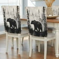 thumbnail image 2 of Brown Bear Forest Silhouette Chair Back Covers Set of 6, Vintage Animal Trees Stretch Dining Chair Back Slipcovers Removable Seat Cover for Kitchen Restaurant Hotel Cafe, 2 of 9