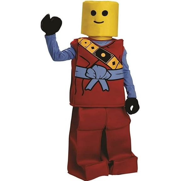 Dress Up America Halloween Kids Toy Block Ninja Man Costume Outfit  - Top, Pants, Mask and Gloves - Red