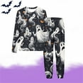 thumbnail image 2 of Idoravan Girls Clothes Sets 14-16 Children's Halloween Printed Round Neck Long Sleeved Top Elastic Waisted Pants Mid Size Children's Home Suit Set 14 years, 2 of 5