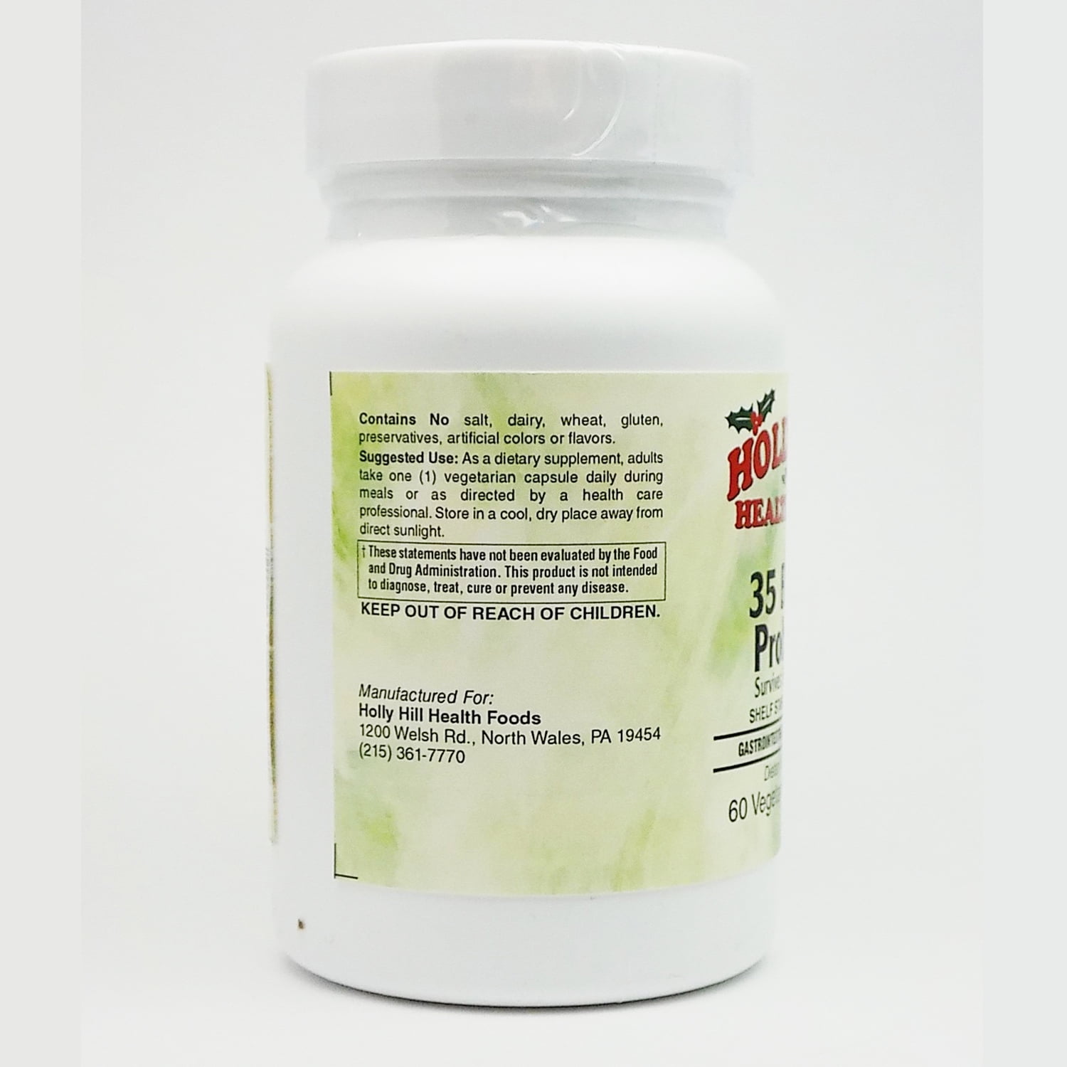 Holly Hill Health Foods, 35 Billion ProBiotic, 60 Vegetarian Capsules
