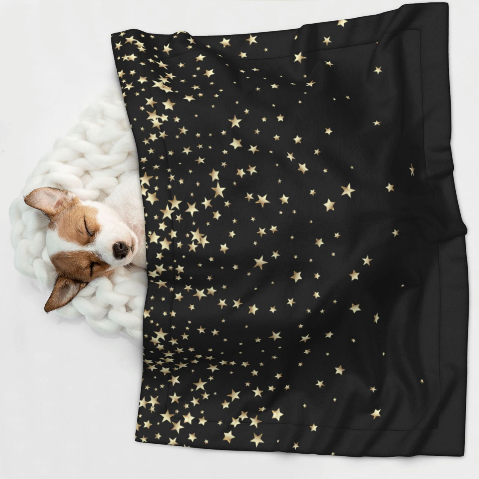 Naloa Star Silver Glitter Dog Blanket, 3 Sizes Cat Blanket for Indoor Cats Large Medium Small Dog Gifts-Small
