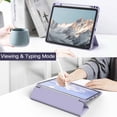 thumbnail image 6 of JETech Case for iPad Pro 11 Inch (2022/2021/2020/2018) with Pencil Holder, Clear Transparent Back Shell Slim Stand Shockproof Tablet Cover, Auto Wake/Sleep (Lilac), 6 of 7