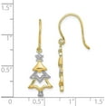 thumbnail image 3 of 14k Yellow Gold and Rhodium Diamond Christmas Tree Dangle Earrings - 28mm Natural Diamonds, 3 of 5