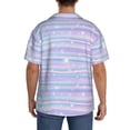 thumbnail image 5 of Sigee Striped Gradient Print Men's Shirts Casual Button Down Short Sleeve Summer Beach Shirt Hawaiian Vacation Shirts Tee Shirt-Large, 5 of 7