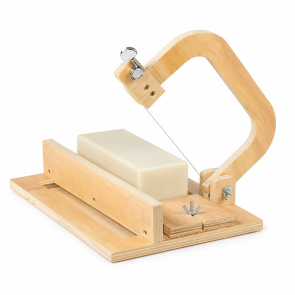 WatDenyFine Wood Soap Cutter with Stainless Steel Wire, DIY Soap Making Loaf Cutter Mold, Durable Wooden Soap Slicer for Handmade Soap, Cheese & Crafts