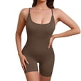 thumbnail image 2 of YUNAFFT Slimming Seamless Solid Color Yoga Bodysuit with Removable Padded Bra and Cross Back Straps for Women, 2 of 5