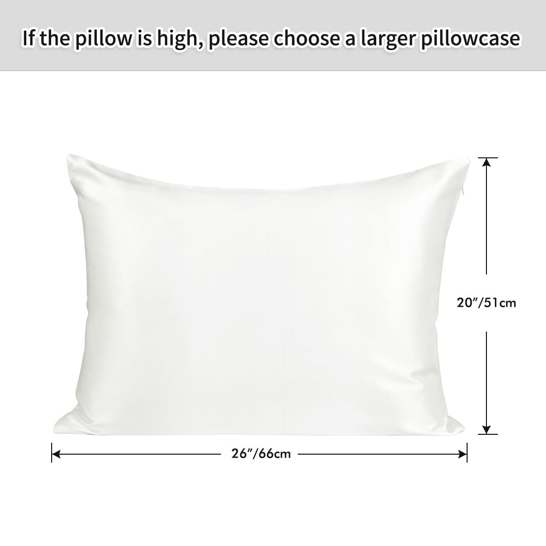 Silk Pillowcase Both Side Silk For Hair And Skin Natural Undyed White Standard