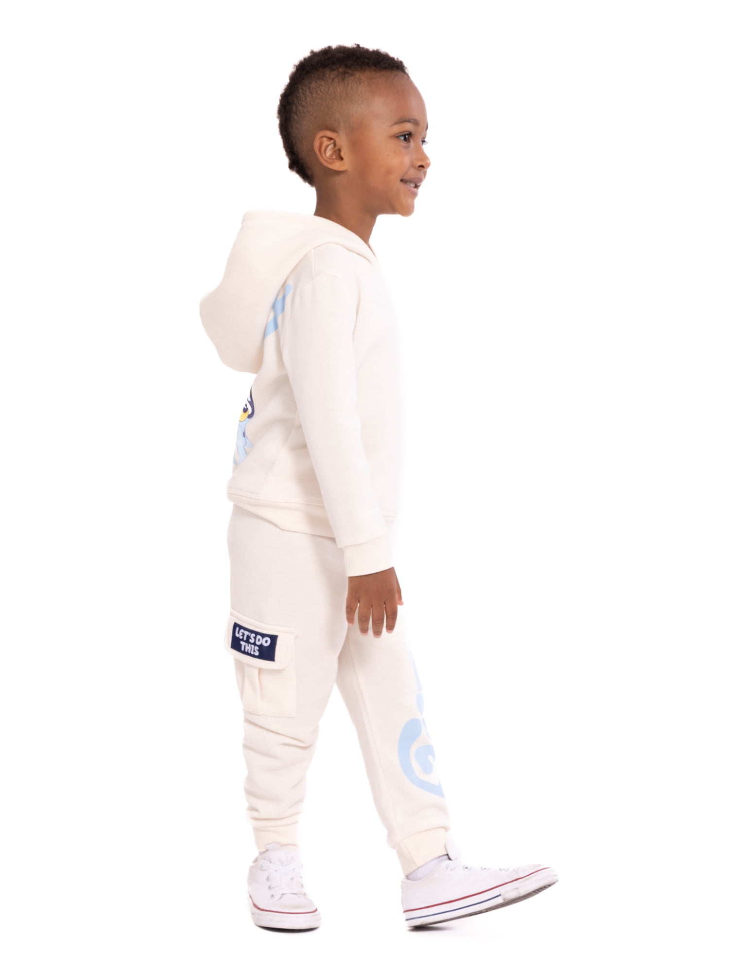 Bluey Toddler Boys' Front Back Graphic Hoodie and Jogger Pants Set, 2-Piece, Sizes 12M-5T