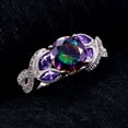 thumbnail image 6 of Engagement Anniversary Ring with 3.6ct Created Rainbow Topaz Cubic Zirconia 925 Sterling Silver, 6 of 8