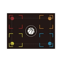 Basketball Training Mat, Basketball Footstep Training Mat, 2mm Silent Non Slip Rubber Training System Blanket with Point Reminder, Training Pace Ball Control for Home Kids