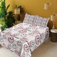 thumbnail image 2 of Ambesonne Emoji Fitted & Top Sheet Set with Shams, Dreamy Pink Power Sayings Art, White Pale Pink Black, 2 of 5
