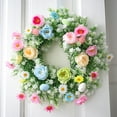 thumbnail image 2 of Easter Wreath for Front Door 15 Inch, Colorful Spring Wreath Artificial with Eggs and Flowers, Farmhouse Decor for Spring Easter Holiday Home, Outdoor Wall Window Door Decor Wreath Decoration, 2 of 5