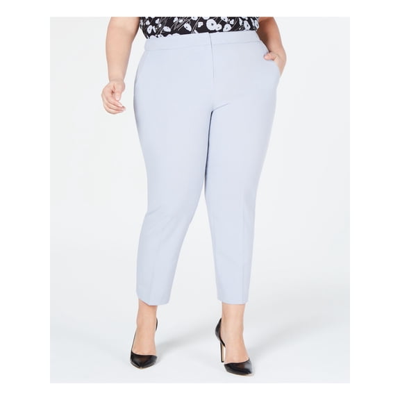 BAR III Womens Light Blue Straight leg Pants Plus Size: 16W