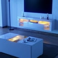 ChVans Floating TV Stand for TV's up to 75", Wall Mounted Floating Entertainment Center with LED