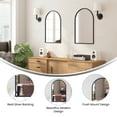 thumbnail image 6 of BizChair 20"x30" Arched Metal Framed Wall Mirror for Hallways, Entryways, Dining and Living Rooms, Black, 6 of 10