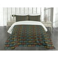 thumbnail image 3 of Ambesonne Bicycle Quilted Bedspread Set 3 Pcs, Colorful Bike Pattern Print, Queen Size, Vermilion Dimgray Mustard, 3 of 5