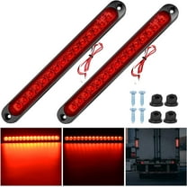 Nilight 2PCS 10Inch 15 LED Red Trailer Light Bar for Park Stop Turn Tail Lights Brake Light IP67 Waterproof Marker ID Clearance Strip for Truck Trailer Golf Cart Pickups Boats, 2 Years Warranty