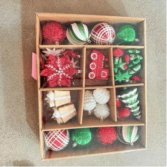Senfot Mixed Color Assorted Shapes Plastic Christmas Baubles Hanging Xmas Tree Ornaments Indoor Farmhouse Holiday Decor