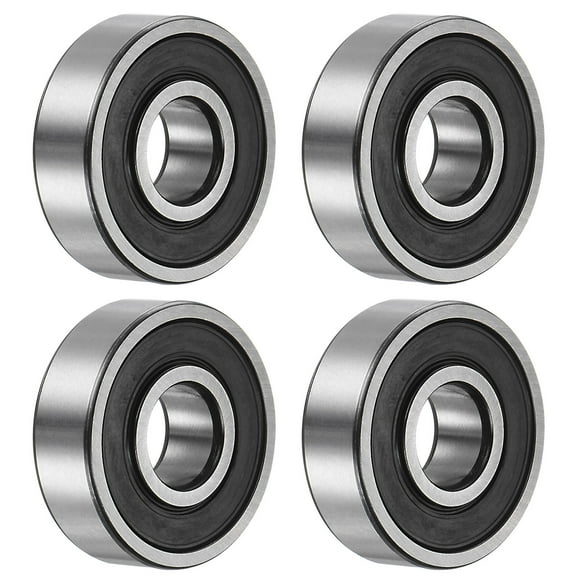 6201-2RS Deep Groove Ball Bearing,12 x 32 x 10mm C3 Double Rubber Sealed Chrome Steel Bearings,Black,4 Pack
