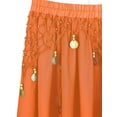 thumbnail image 5 of CHICTRY Womens Chiffon Belly Dance Asymmetric Hem Skirt Halloween Shiny Sequins Beaded Dance Costume Orange One Size, 5 of 7