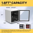 thumbnail image 4 of Husky Premium 46L Refrigerator 1.6 Cu. feet Reversible Glass Door Countertop  Mini Fridge 16.9 in White, New, 4 of 11