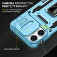 thumbnail image 4 of Armor Case for iPhone 17 Pro Max with Sliding Camera Cover & Kickstand, Heavy Duty Military Grade Protection Phone Case, Built-in 360° Rotate Ring Stand, Shockproof Full Body Rugged Case, Lightblue, 4 of 7