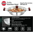 thumbnail image 2 of Hawkins Triply 3 mm Stainless Steel Deep Fry Pan 2.5 LTR with Lid, Silver (SSD25G), Standard, 2 of 7