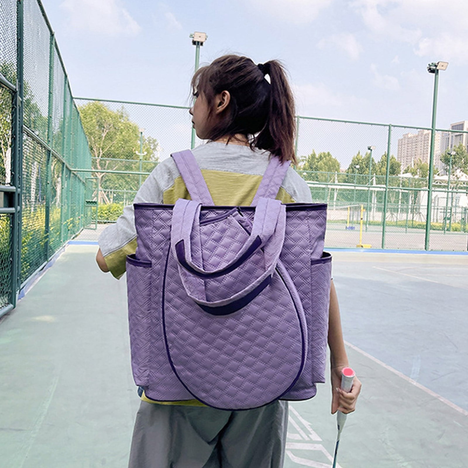 Sport Duffle Bag for Tennis, Large Backpack Holds 2 Rackets, Overnight Gym Weekender for Men Women