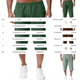 thumbnail image 3 of Migroa Mens Linen Capri Pants Casual Lightweight 3/4 Pants Loose Fit Elastic Waist Drawstring Big And Tall Summer Beach Yoga Shorts with Pockets Green Xl, 3 of 5